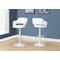 Monarch Specialties Bar Stool, Swivel, Bar Height, Adjustable, Metal, Pu Leather Look, White, Contemporary, Modern I 2382 - alternate 4